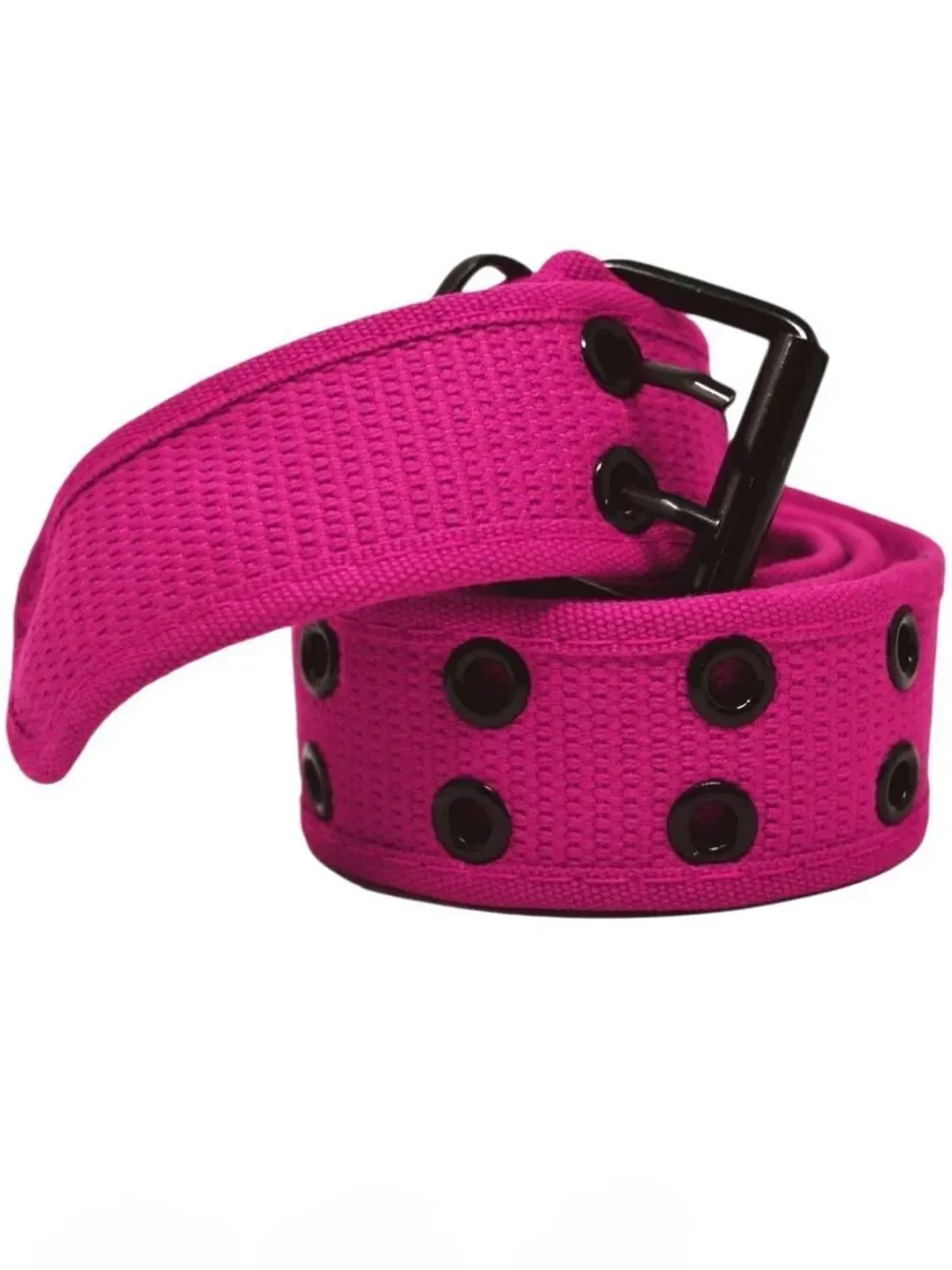 ☔️🔸️Unisex Hot Pink Canvas Double Grommet Belt Small